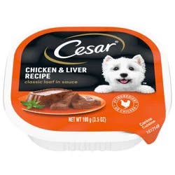 Cesar Classic Loaf in Sauce Chicken & Liver Recipe Canine Cuisine 3.5 oz