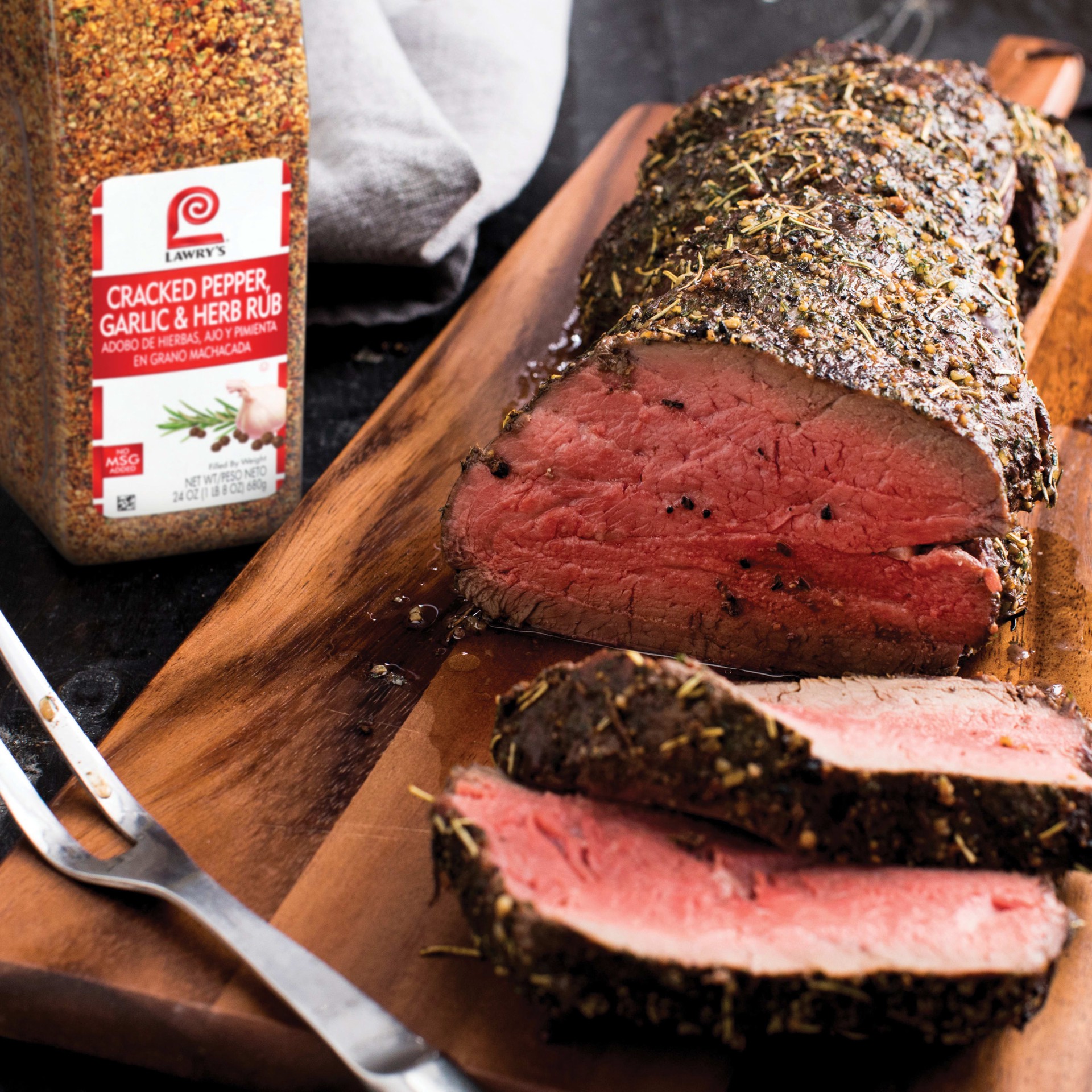 slide 5 of 5, Lawry's Cracked Pepper, Garlic & Herb Rub, 24 oz, 24 oz