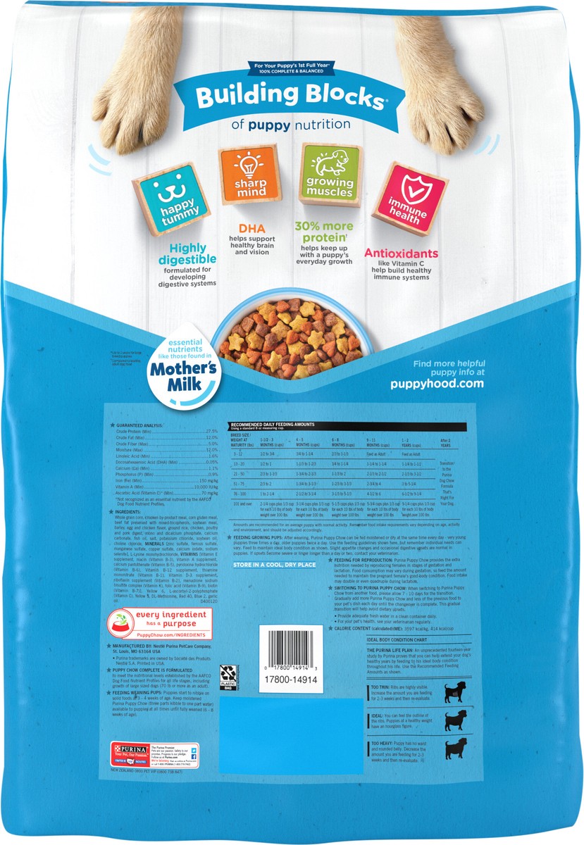 slide 5 of 9, Purina Puppy Chow High Protein Dry Puppy Food, Complete With Real Chicken, 32 lb