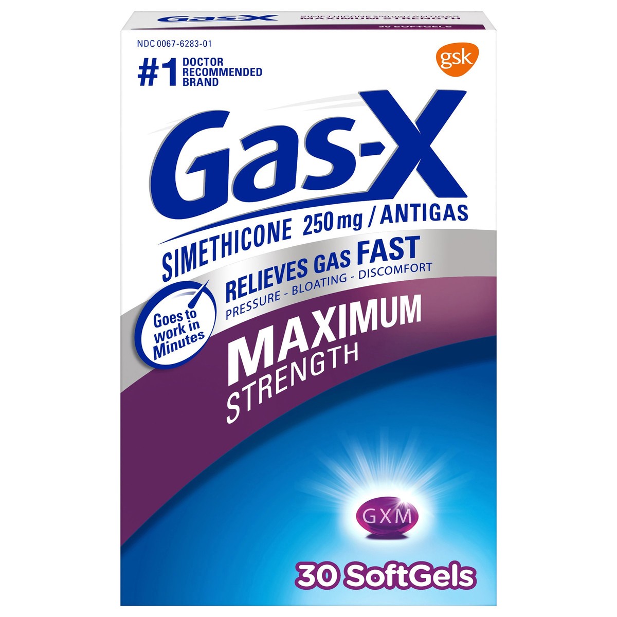 slide 1 of 12, Gas-X Maximum Strength Gas Relief Softgels with Simethicone 250 mg - 30 Count, 30 ct