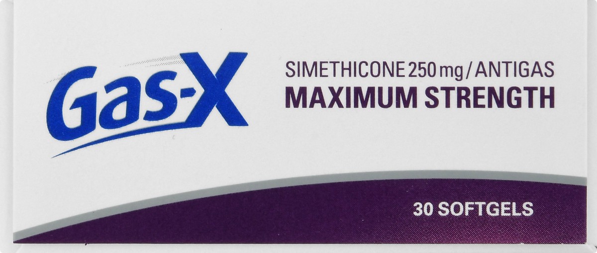 slide 10 of 12, Gas-X 250 mg Maximum Strength Softgels Antigas 30 ea, 30 ct