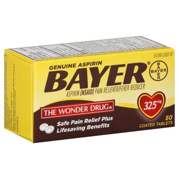 slide 1 of 1, Bayer Aspirin Pain Relief Tablets, 50 ct