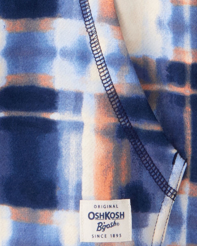 slide 2 of 2, Oshkosh Boys DayDream Fleece Plaid Long-Sleeve Hoodie - White/Blue/Orange Multi 6, 1 ct