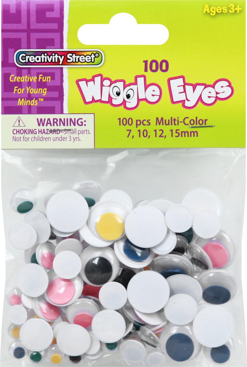 slide 6 of 9, Creativity Street Wiggle Eyes, Multi-Color, Assorted Sizes, 100 ct