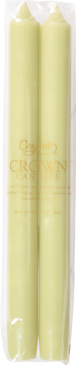 slide 3 of 12, Caspari 10 Inch Moss Green Crown Candles 2 ea, 1 ct
