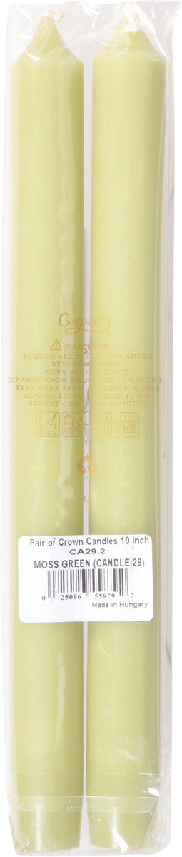 slide 11 of 12, Caspari 10 Inch Moss Green Crown Candles 2 ea, 1 ct