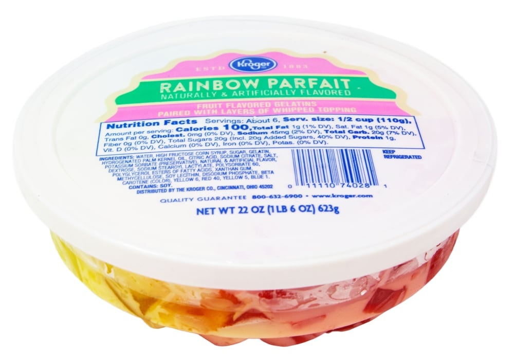 slide 1 of 1, Kroger Rainbow Parfait, 22 oz