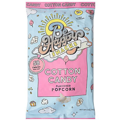 slide 1 of 1, Be Happy Snacks Popcorn Cotton Candy - 5 OZ, 5 oz