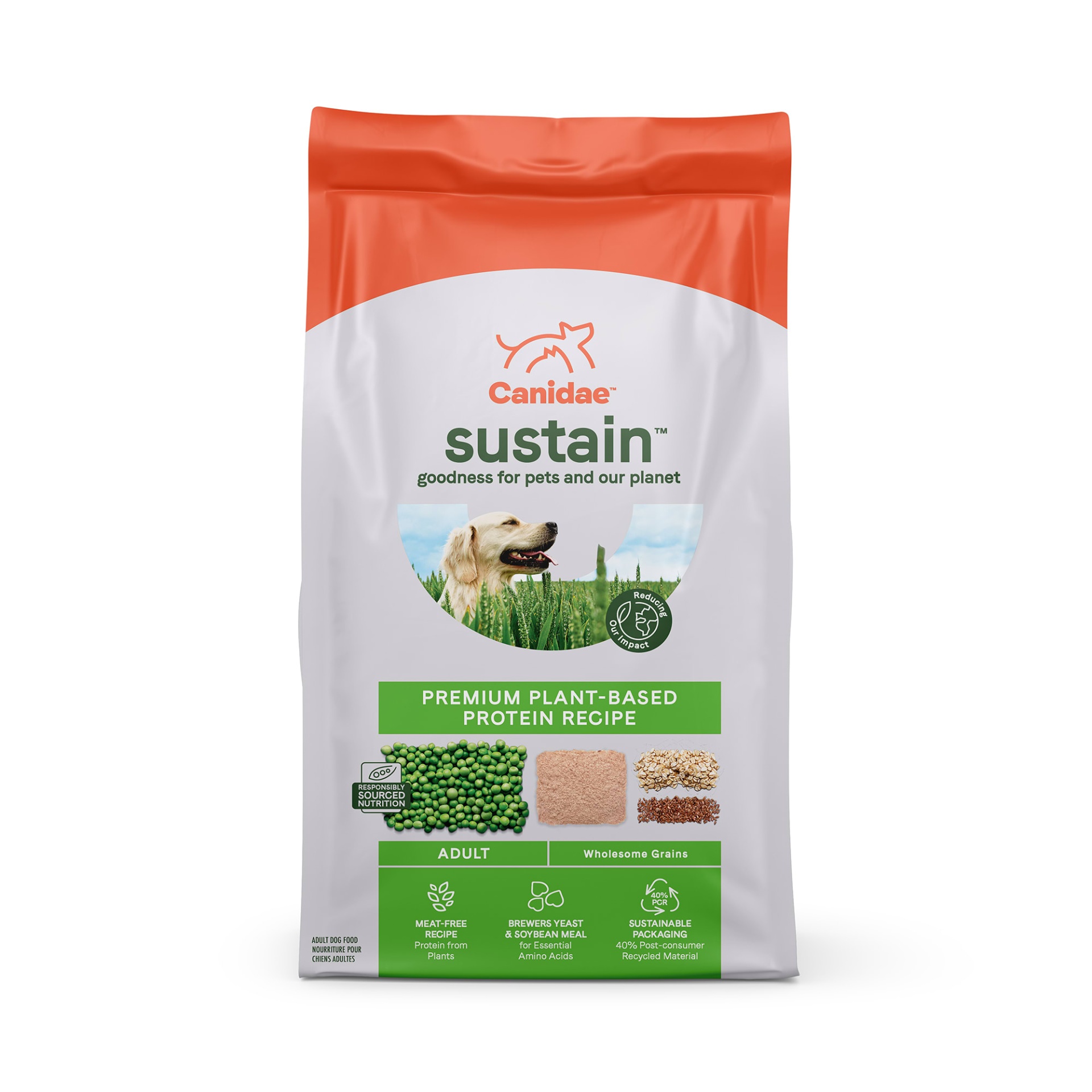 slide 1 of 1, CANIDAE Sustain Premium Plant-Based Protein Recipe Adult Dry Dog Food, 18 lb