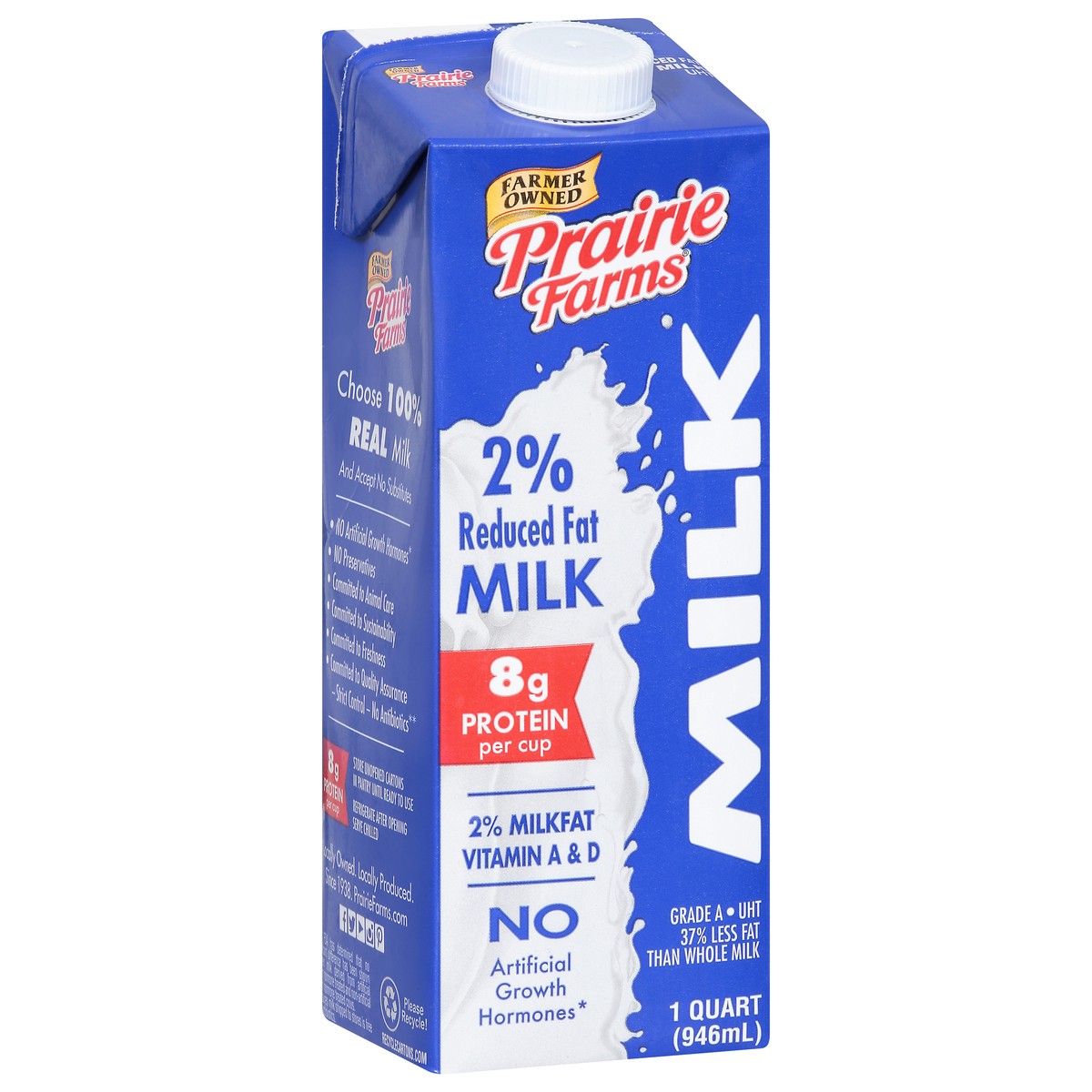 slide 9 of 9, Prairie Farms 2% Reduced Fat 2% Milkfat Milk 1 qt, 1 qt