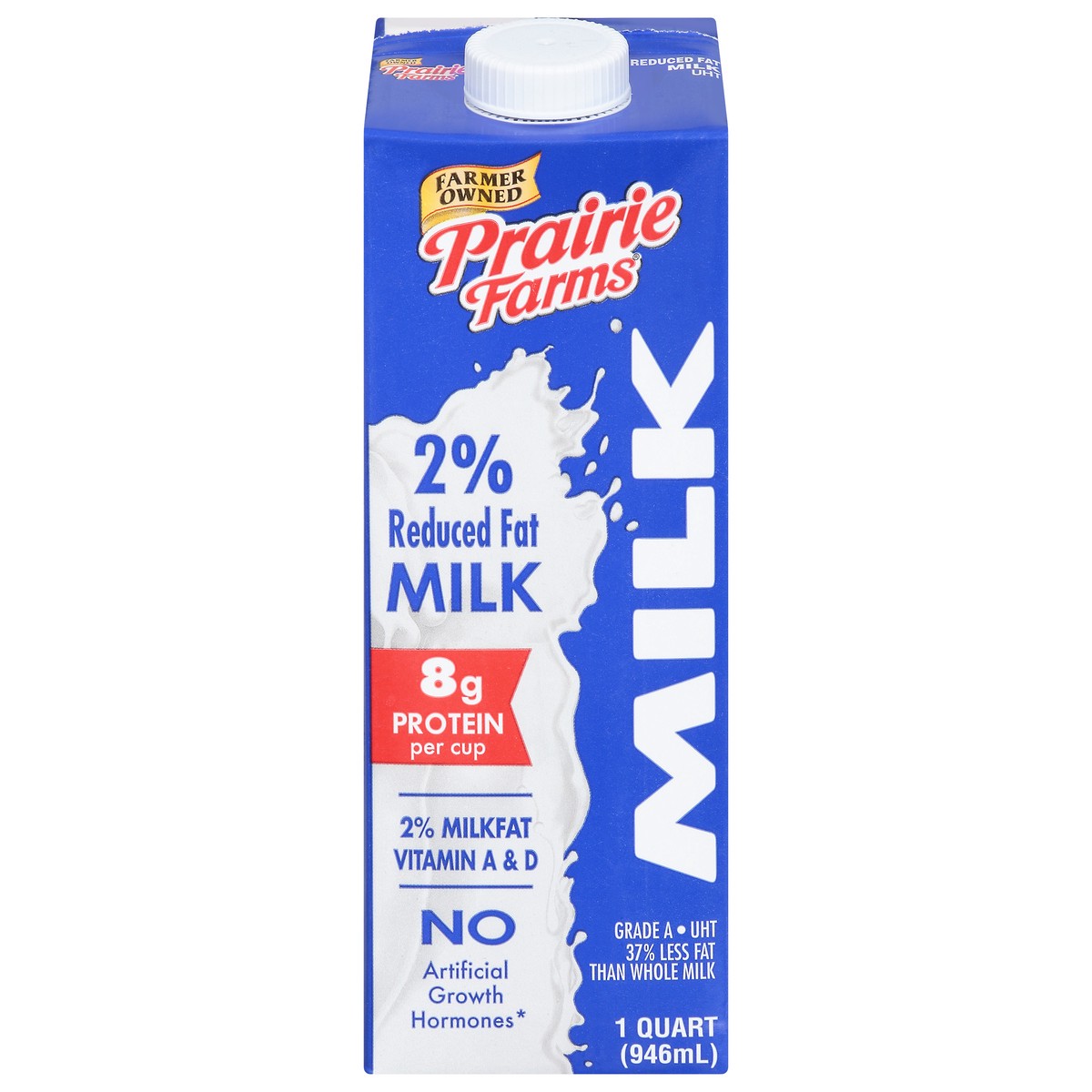 slide 1 of 9, Prairie Farms 2% Reduced Fat 2% Milkfat Milk 1 qt, 1 qt