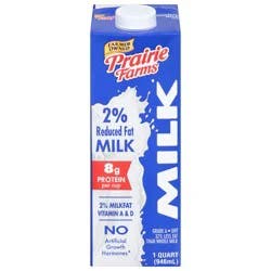 Prairie Farms 2% Reduced Fat 2% Milkfat Milk 1 qt