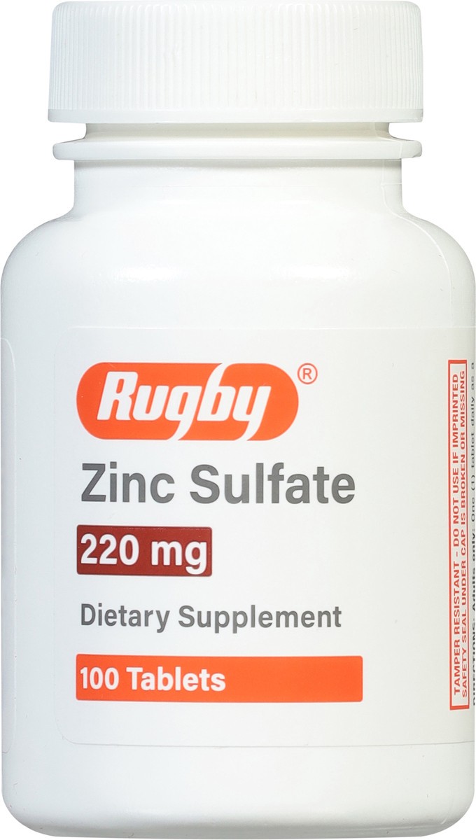 slide 3 of 13, Rugby 220 mg Zinc Sulfate 100 Tablets, 1000 ct