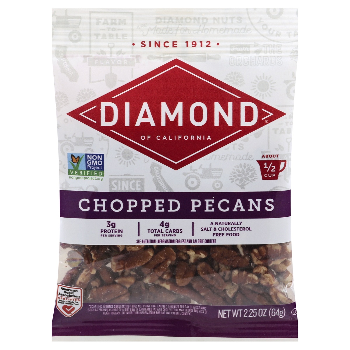 slide 1 of 9, Diamond Nuts Diamond of California Chopped Pecans 2.25 oz, 2.25 oz