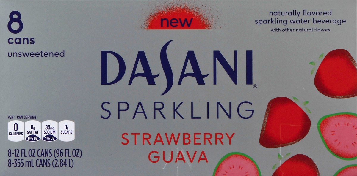 slide 2 of 6, DASANI Sparkling Water Strawberry Guava Zero Calories, 12 fl oz, 8 Pack, 8 ct; 12 fl oz