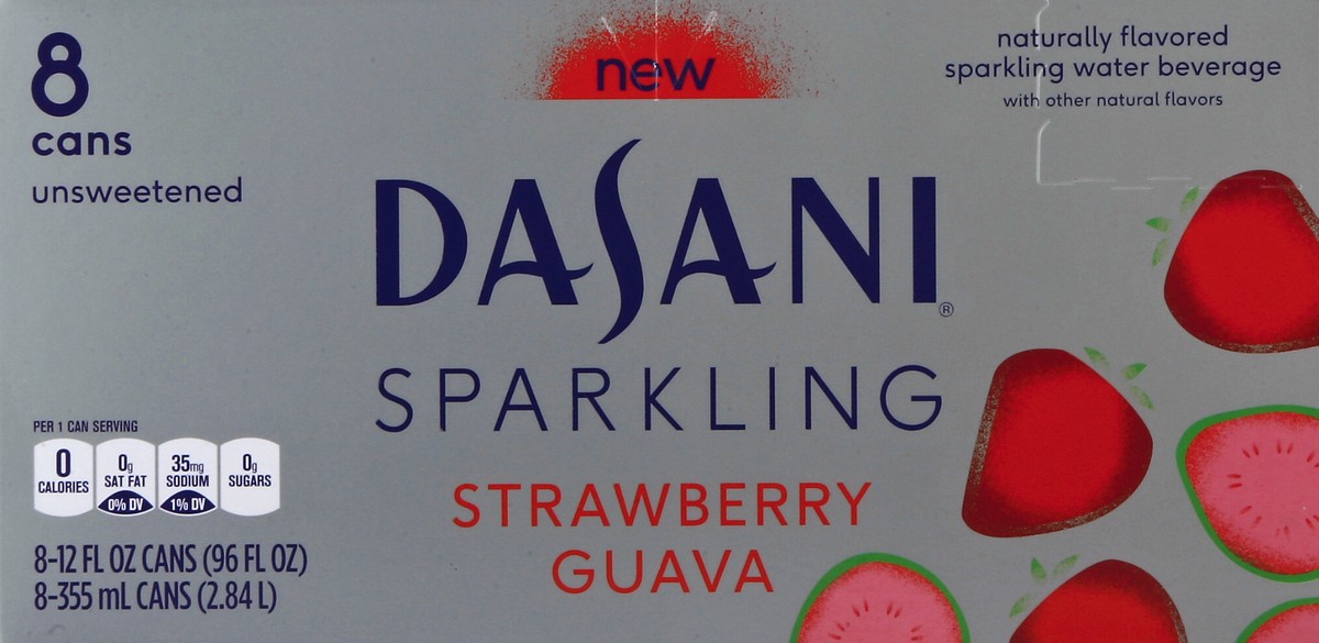 slide 4 of 6, DASANI Sparkling Water Strawberry Guava Zero Calories, 12 fl oz, 8 Pack, 8 ct; 12 fl oz