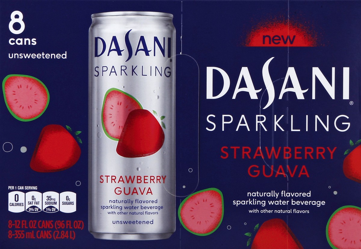 slide 5 of 6, DASANI Sparkling Water Strawberry Guava Zero Calories, 12 fl oz, 8 Pack, 8 ct; 12 fl oz