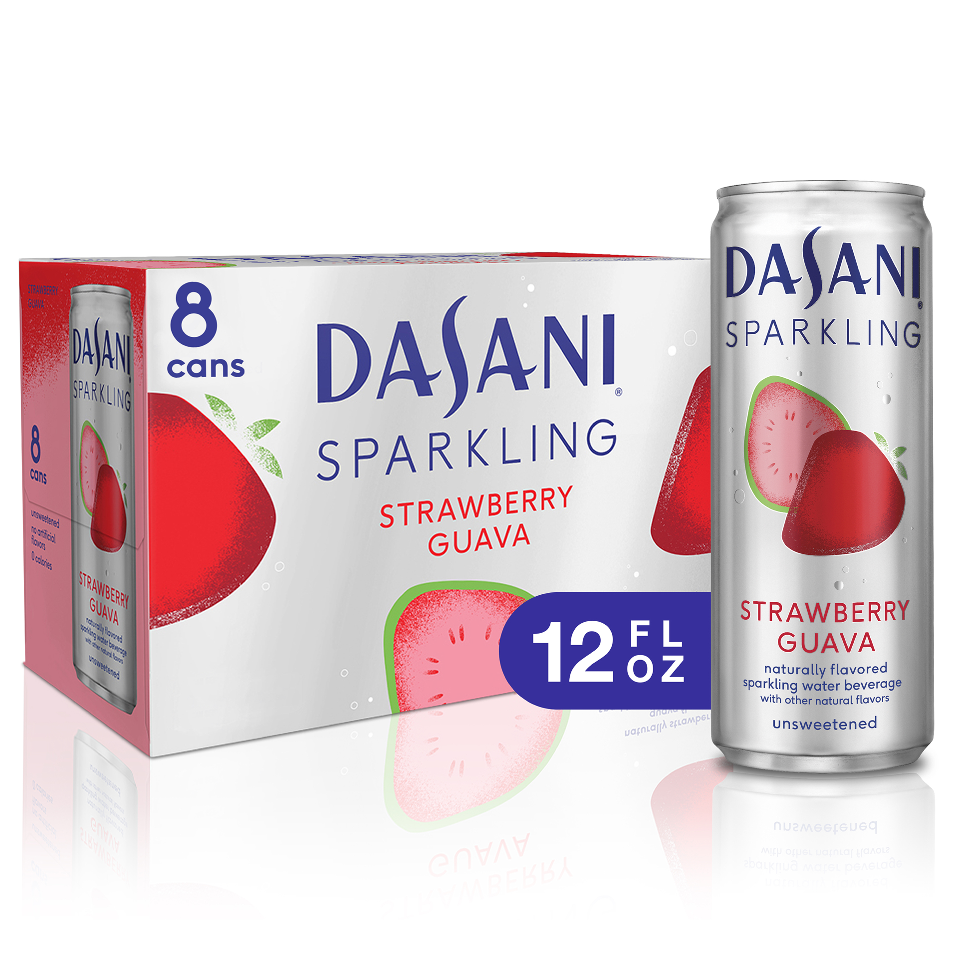 slide 1 of 6, DASANI Sparkling Water Strawberry Guava Zero Calories, 12 fl oz, 8 Pack, 8 ct; 12 fl oz