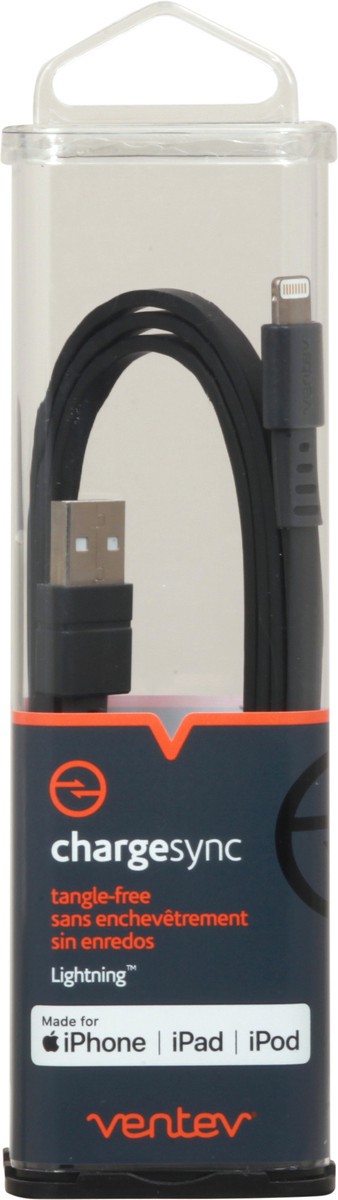 slide 7 of 9, Ventev ChargeSync Black Tangle-Free Lightning Cable 1 ea, 1 ea