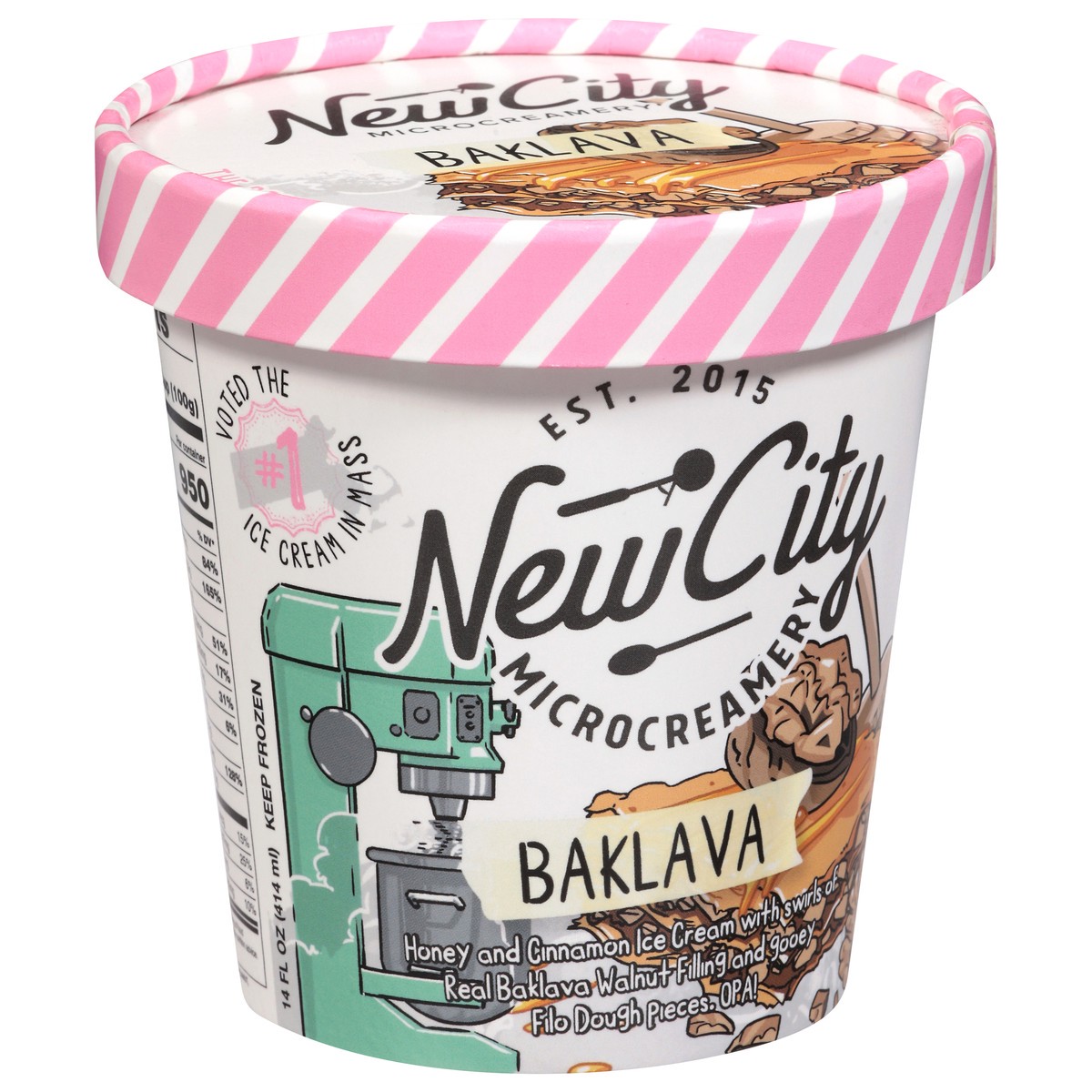 slide 2 of 15, New City Microcreamery Baklava Ice Cream 14 fl oz, 14 fl oz