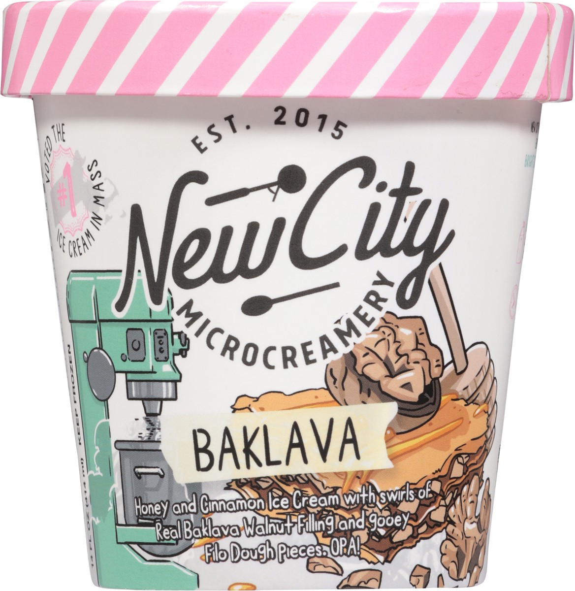 slide 9 of 15, New City Microcreamery Baklava Ice Cream 14 fl oz, 14 fl oz