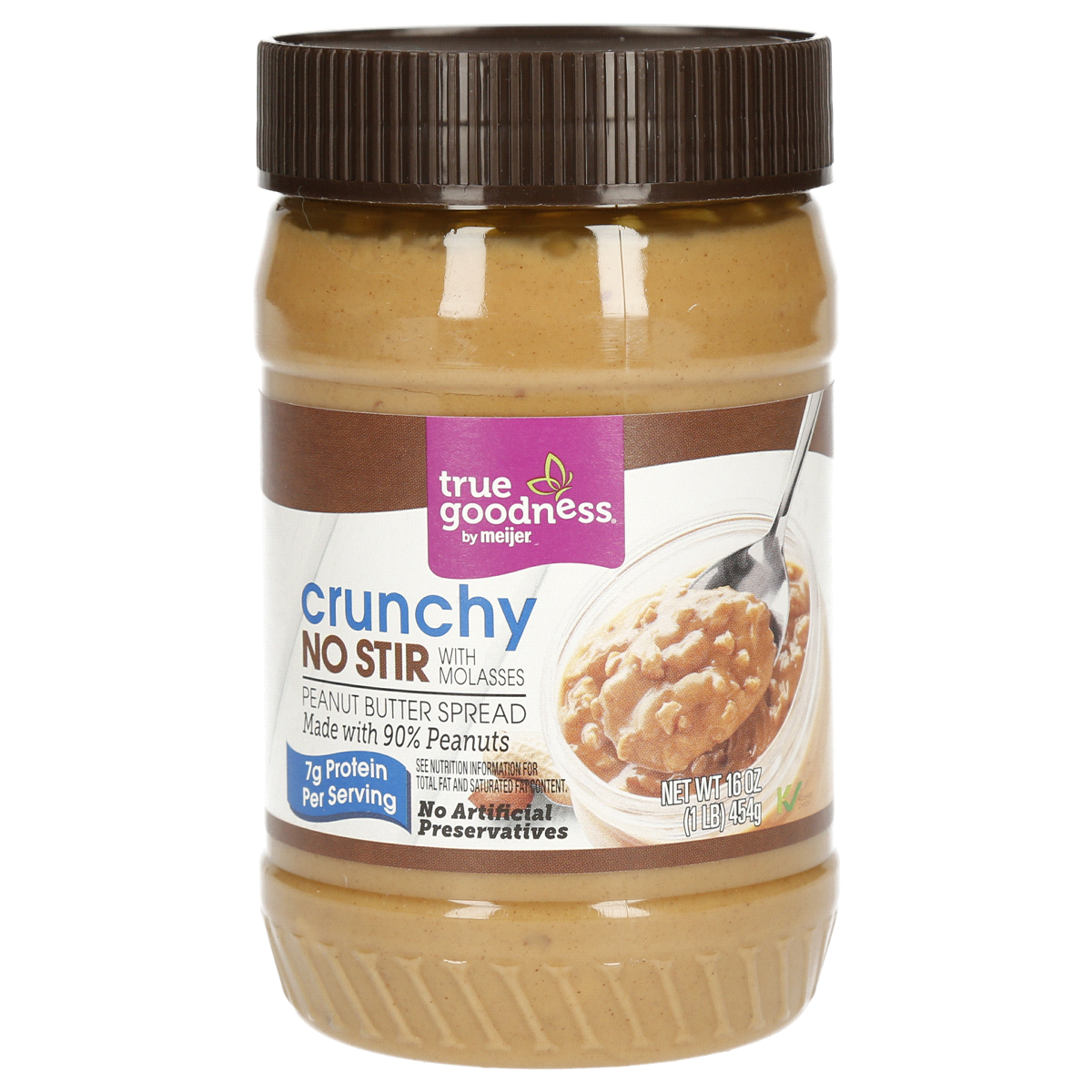 slide 1 of 5, True Goodness No Stir Crunchy Peanut Butter Spread, 16 oz