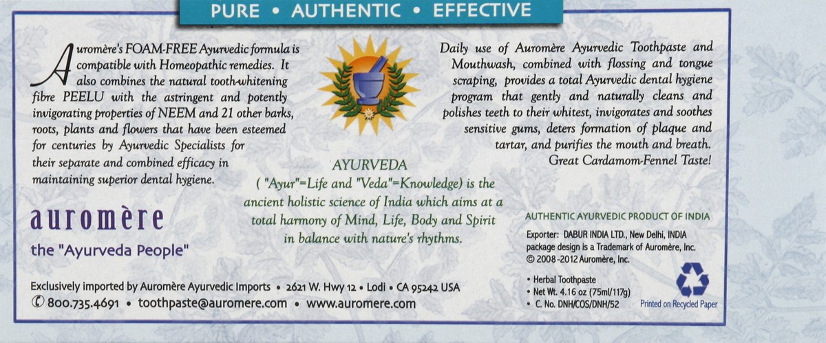 slide 4 of 5, Auromere Toothpaste 4.16 oz, 4.16 oz