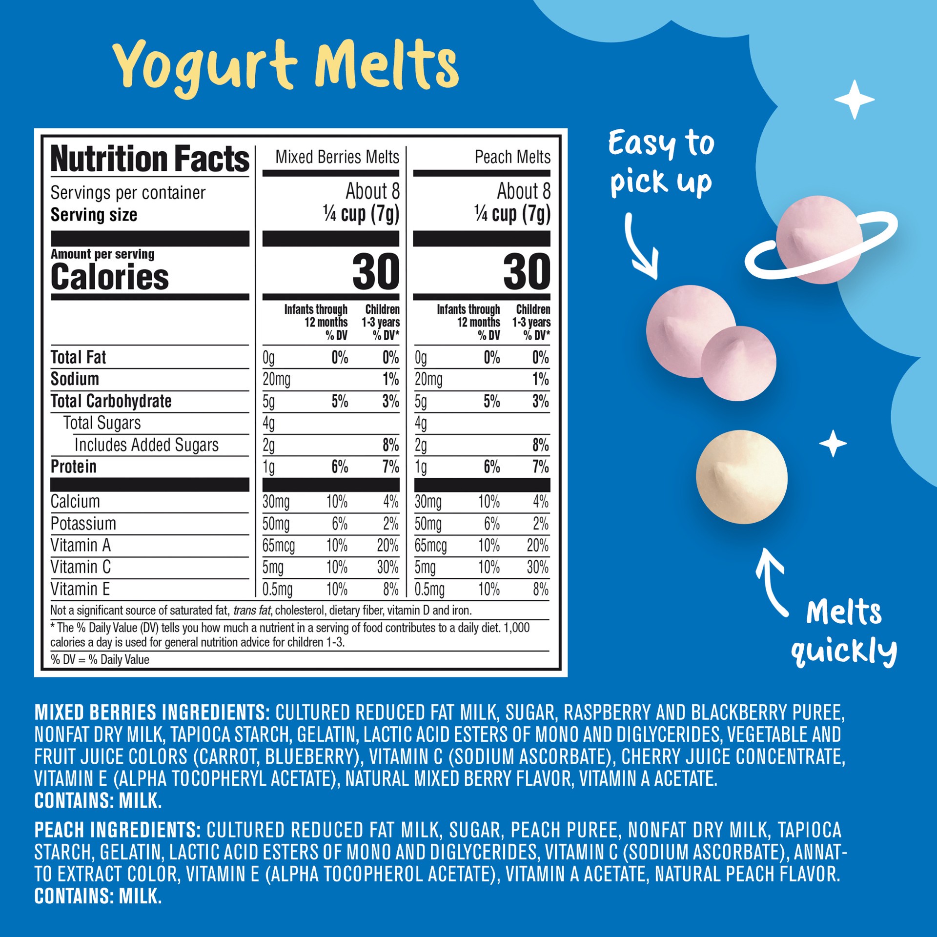 slide 3 of 7, Gerber Stage 3 Baby Food, Teethers and Yogurt Melts Snacks Variety Pack, (Pack of 6), 7.4 oz