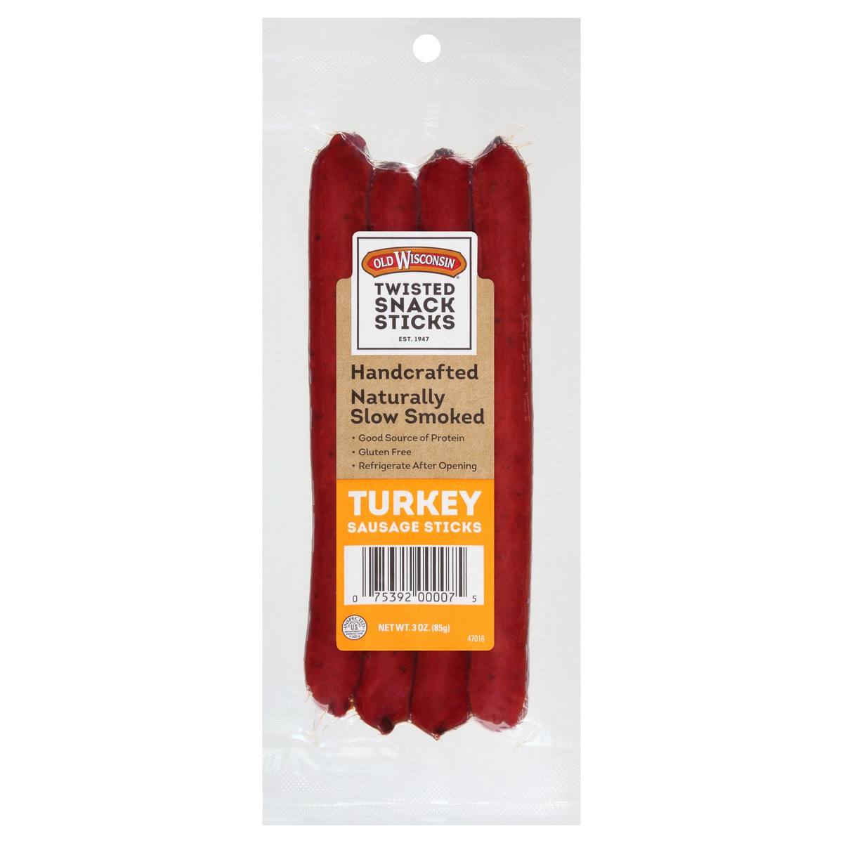 slide 1 of 7, Old Wisconsin Turkey Snak Stick, 3 oz