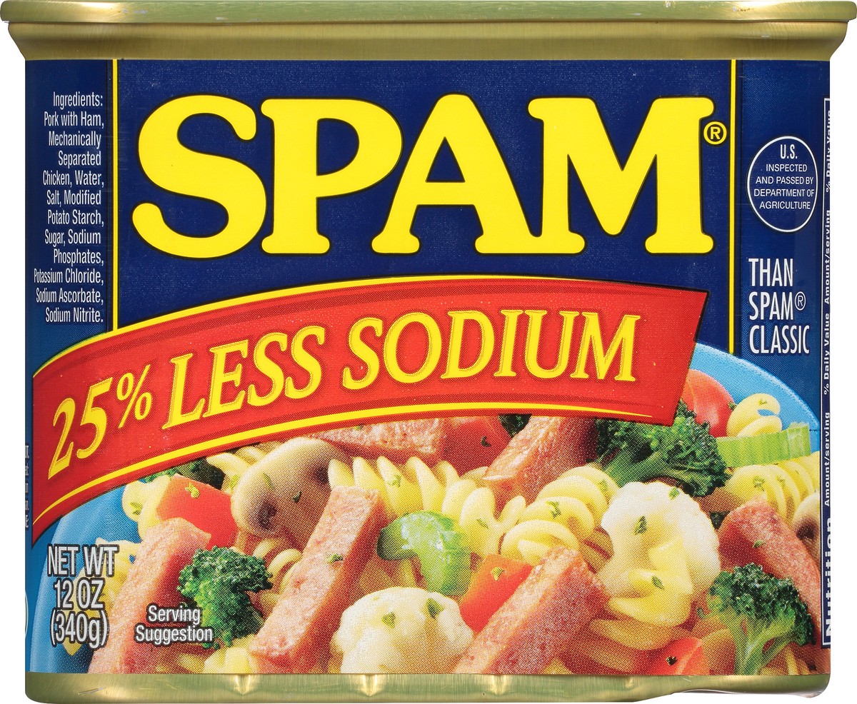 slide 7 of 13, SPAM 25% Less Sodium Classic Meatloaf 12 oz, 12 oz