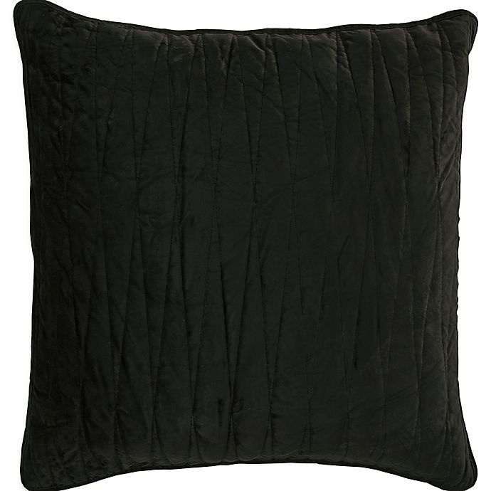 slide 1 of 1, Brielle Velvet European Pillow Sham - Charcoal, 1 ct