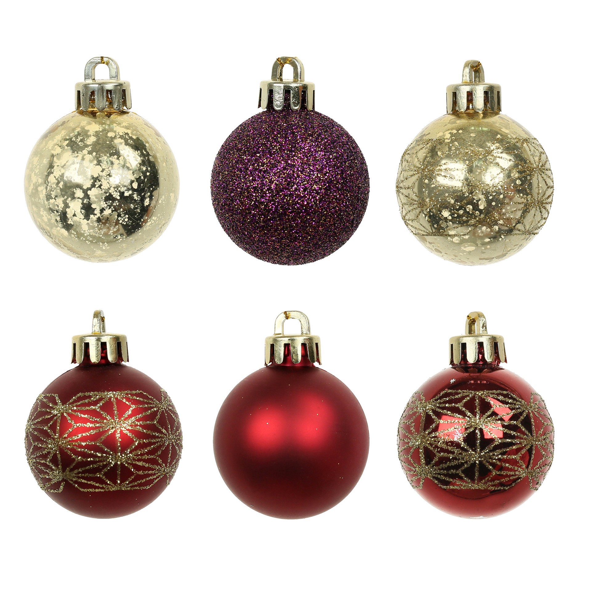 slide 2 of 3, 7 Pack 1.5" Burgundy Shatterproof Ball Ornaments By Ashland, 7 ct
