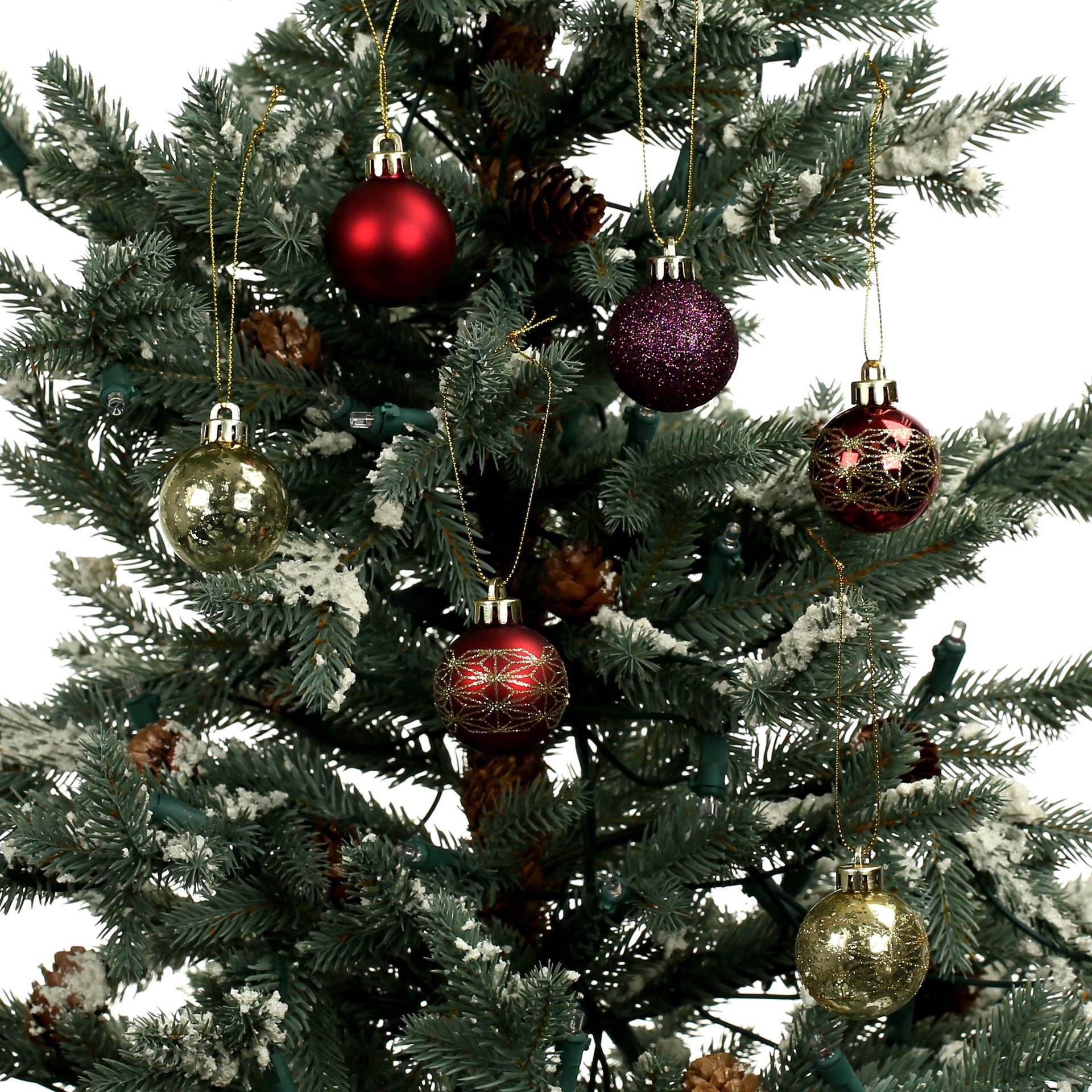 slide 3 of 3, 7 Pack 1.5" Burgundy Shatterproof Ball Ornaments By Ashland, 7 ct