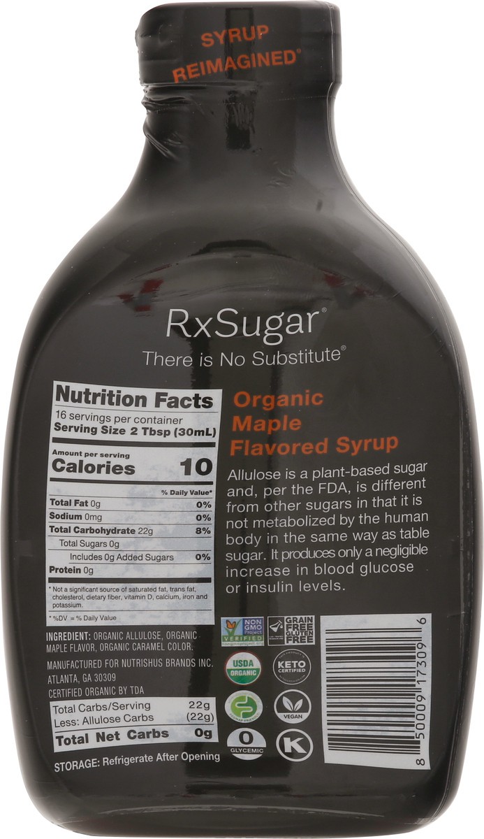 slide 9 of 9, RxSugar Organic Pancake Syrup 16 fl oz, 16 fl oz