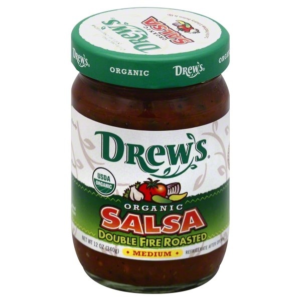 slide 1 of 1, Drew's Organic Medium Double Fire Roasted Salsa, 12 oz