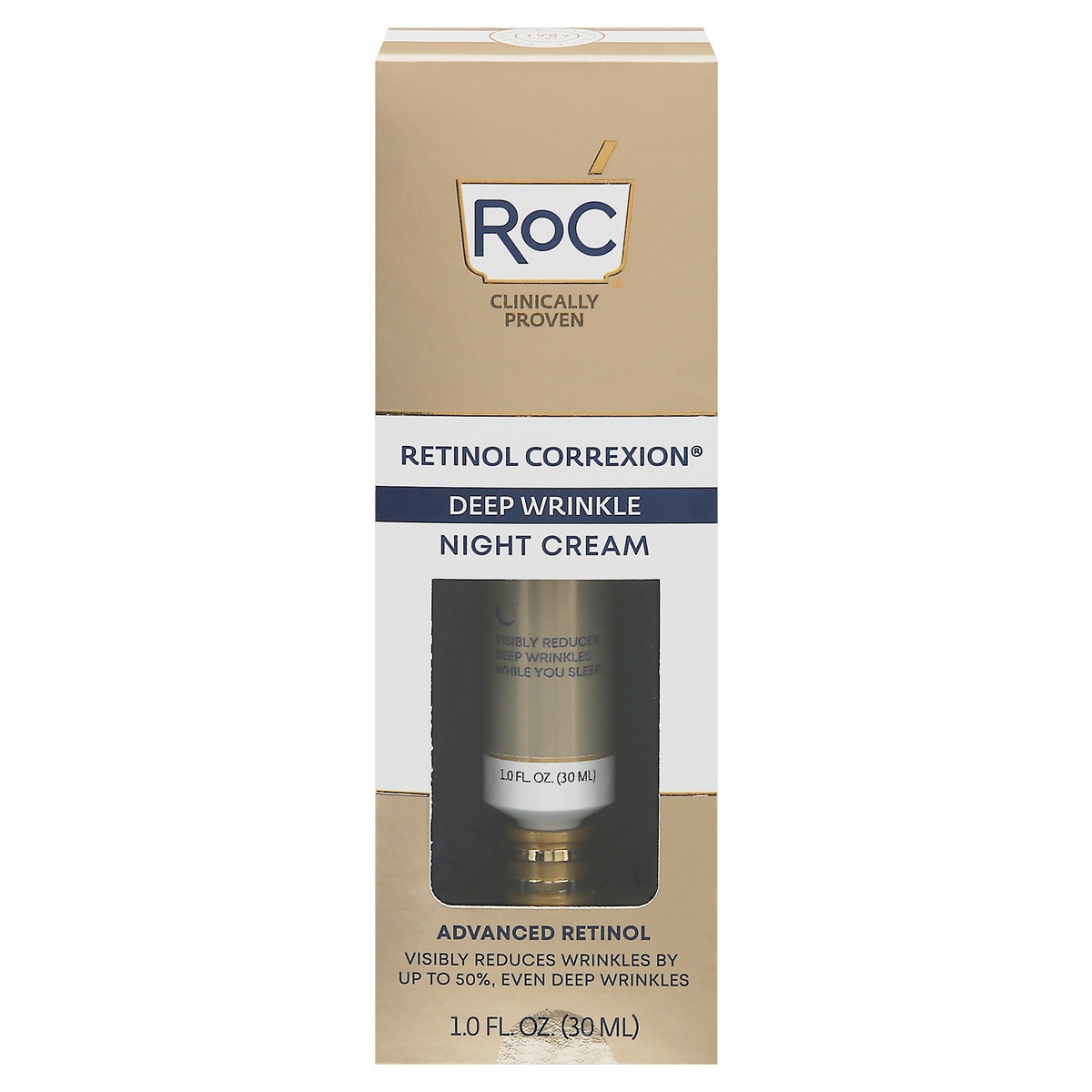 slide 1 of 10, RoC Retinol Correxion Deep Wrinkle Night Cream, 1 fl oz
