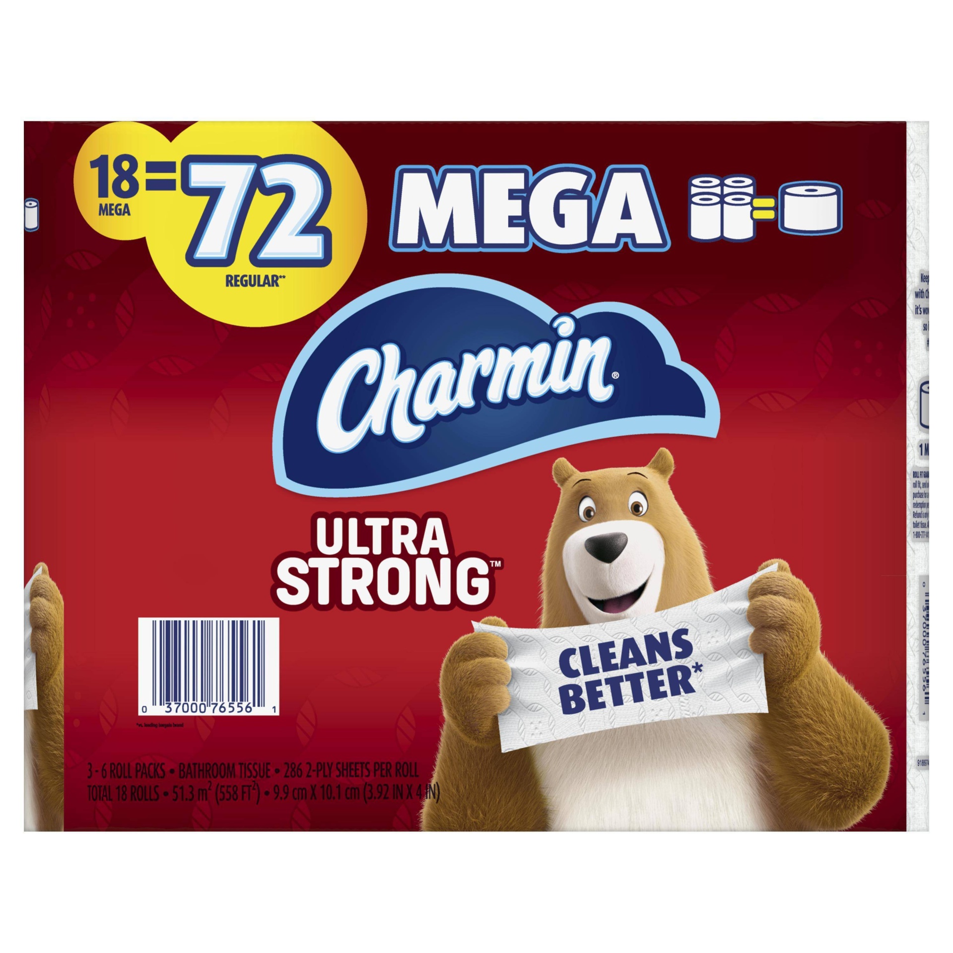 slide 1 of 5, Charmin Ultra Strong Toilet Paper Mega Rolls, 18 ct