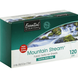 slide 1 of 1, Essential Everyday Mountain Fabric Softener Sheet, 120 ct