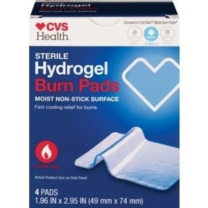 slide 1 of 1, CVS Health Sterile Hydrogel Burn Pads, 4 ct