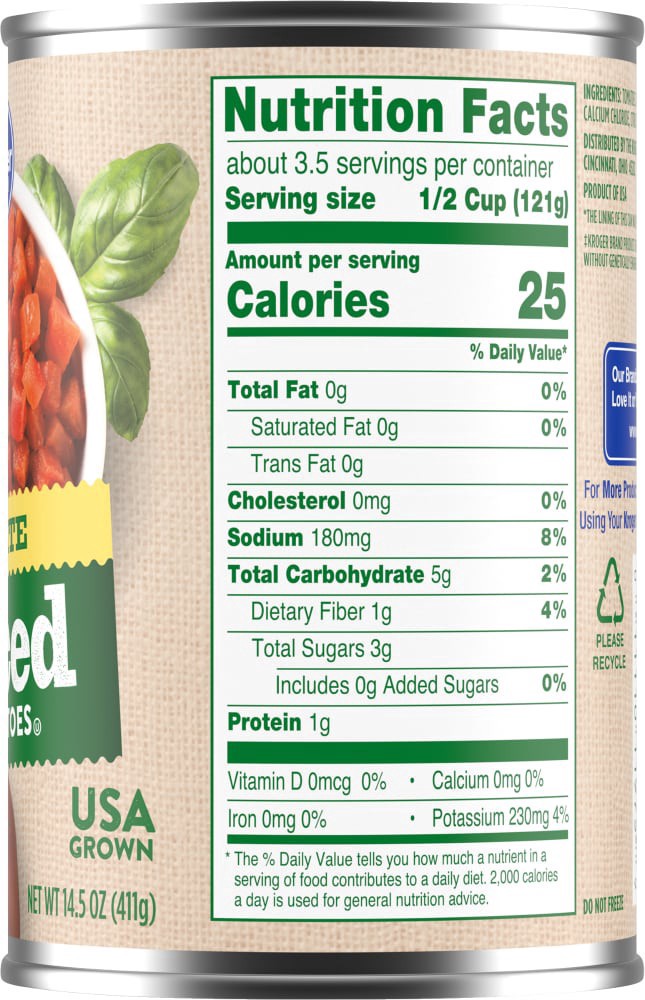 slide 4 of 6, Kroger Petite Diced Tomatoes, 14.5 oz