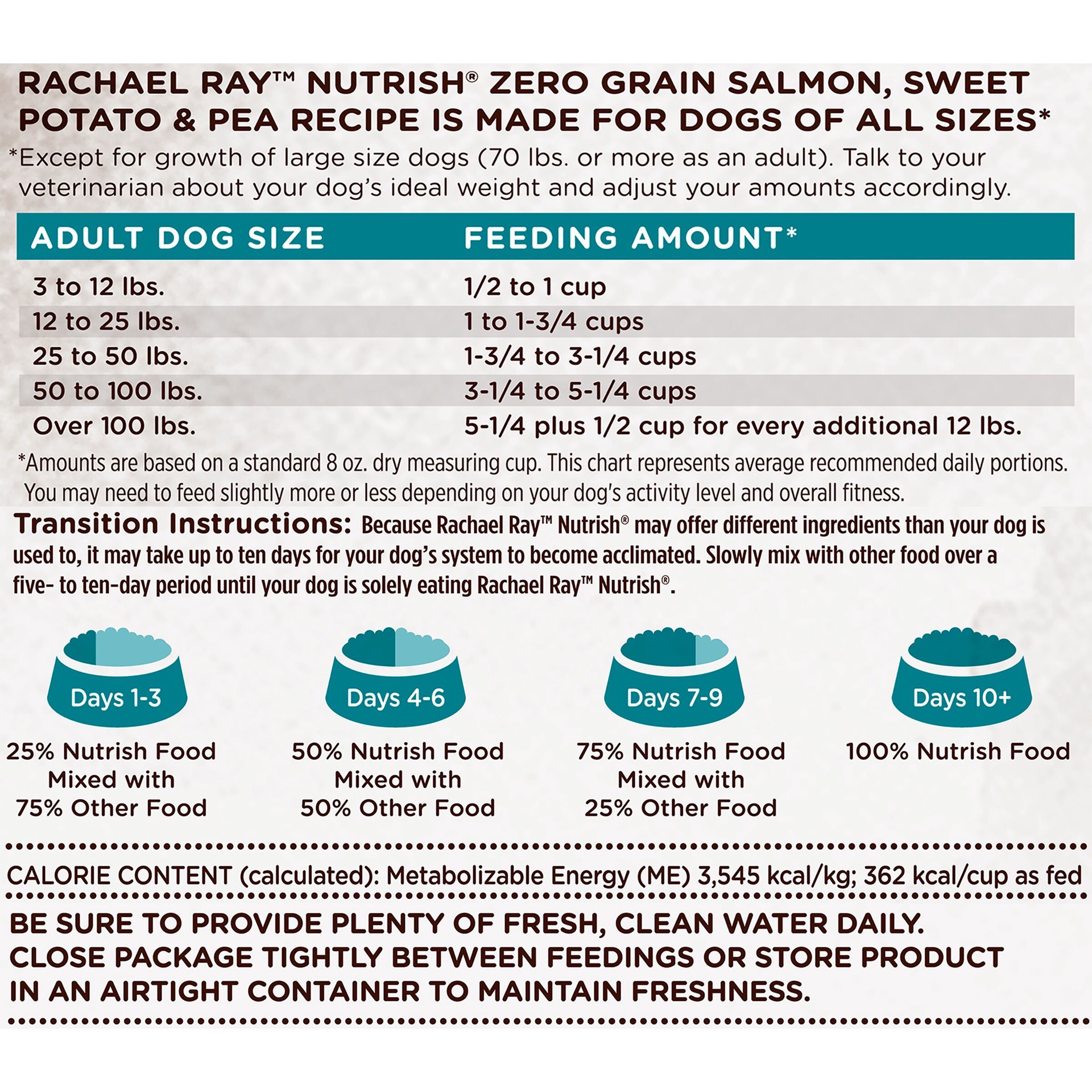 slide 2 of 5, Rachael Ray Nutrish Zero Grain Salmon & Sweet Potato Recipe, Dry Dog Food, 12lb Bag, 12 lb