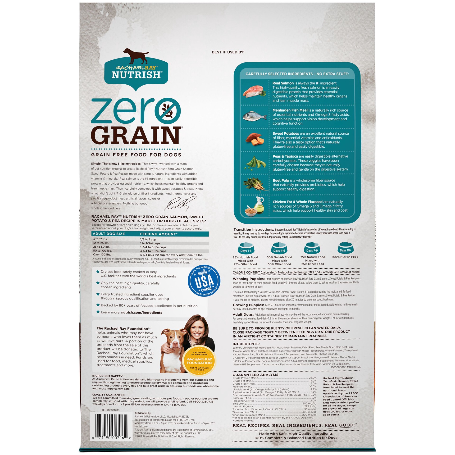 slide 3 of 5, Rachael Ray Nutrish Zero Grain Salmon & Sweet Potato Recipe, Dry Dog Food, 12lb Bag, 12 lb