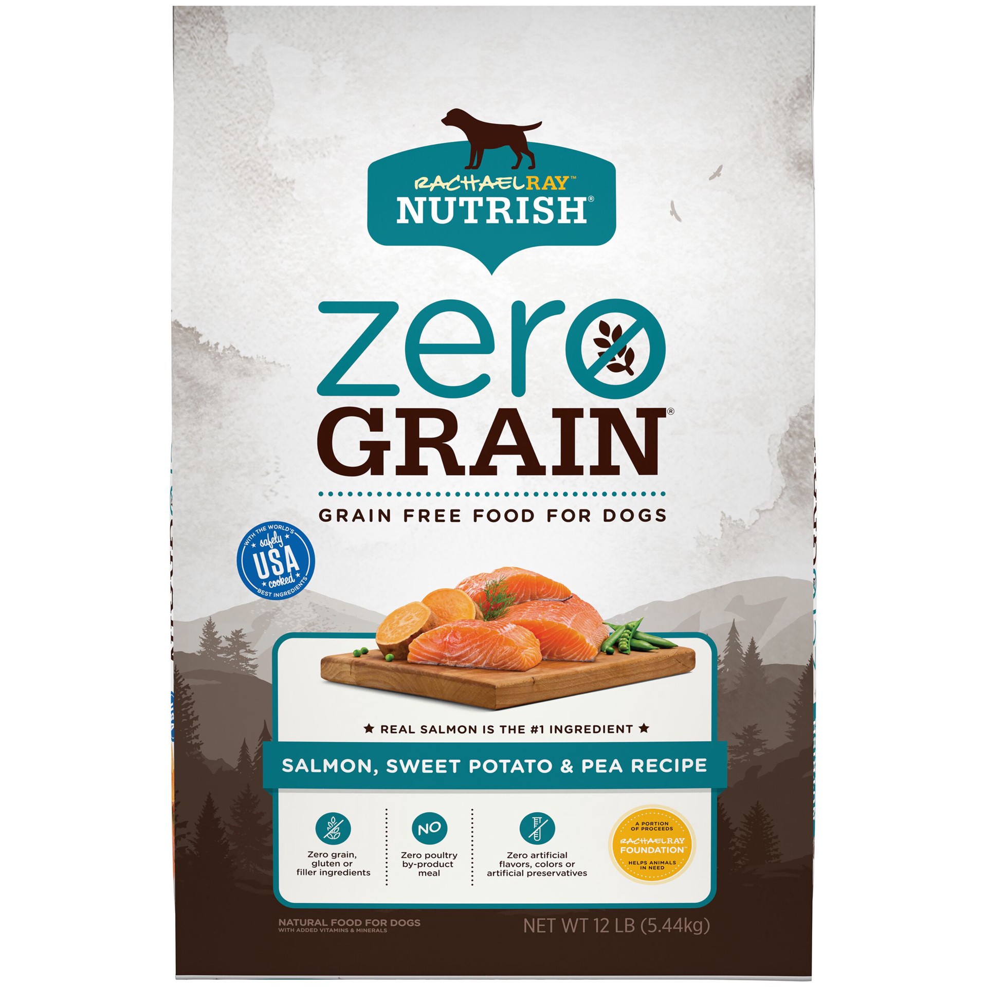 slide 1 of 5, Rachael Ray Nutrish Zero Grain Salmon & Sweet Potato Recipe, Dry Dog Food, 12lb Bag, 12 lb