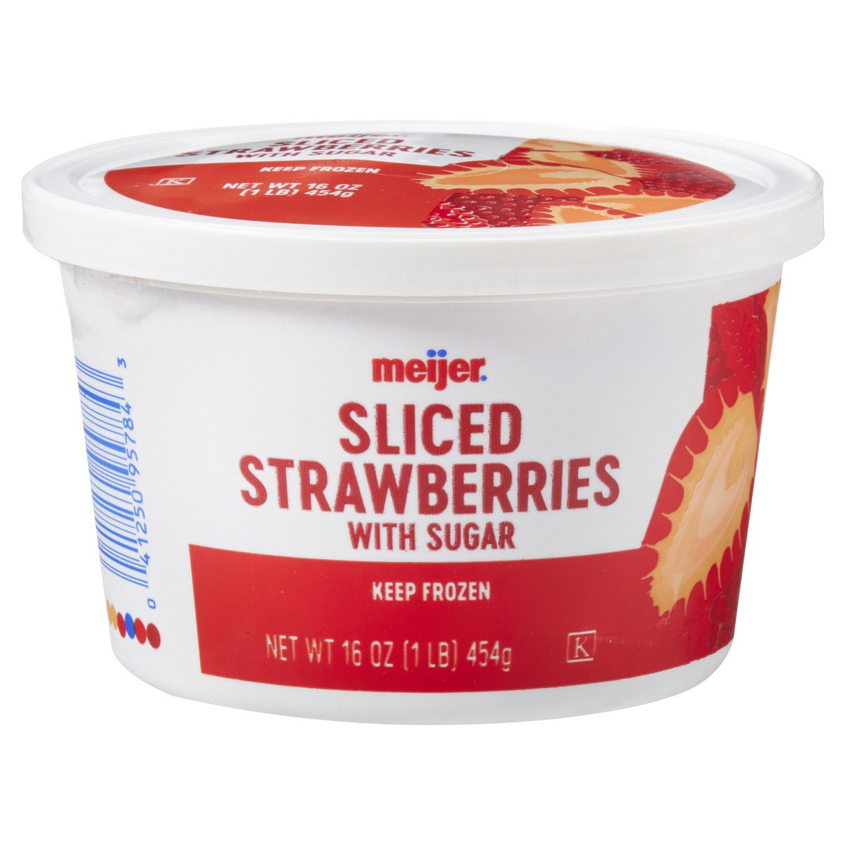 slide 1 of 9, Meijer Frozen Sliced Strawberries with Sugar, 16 oz