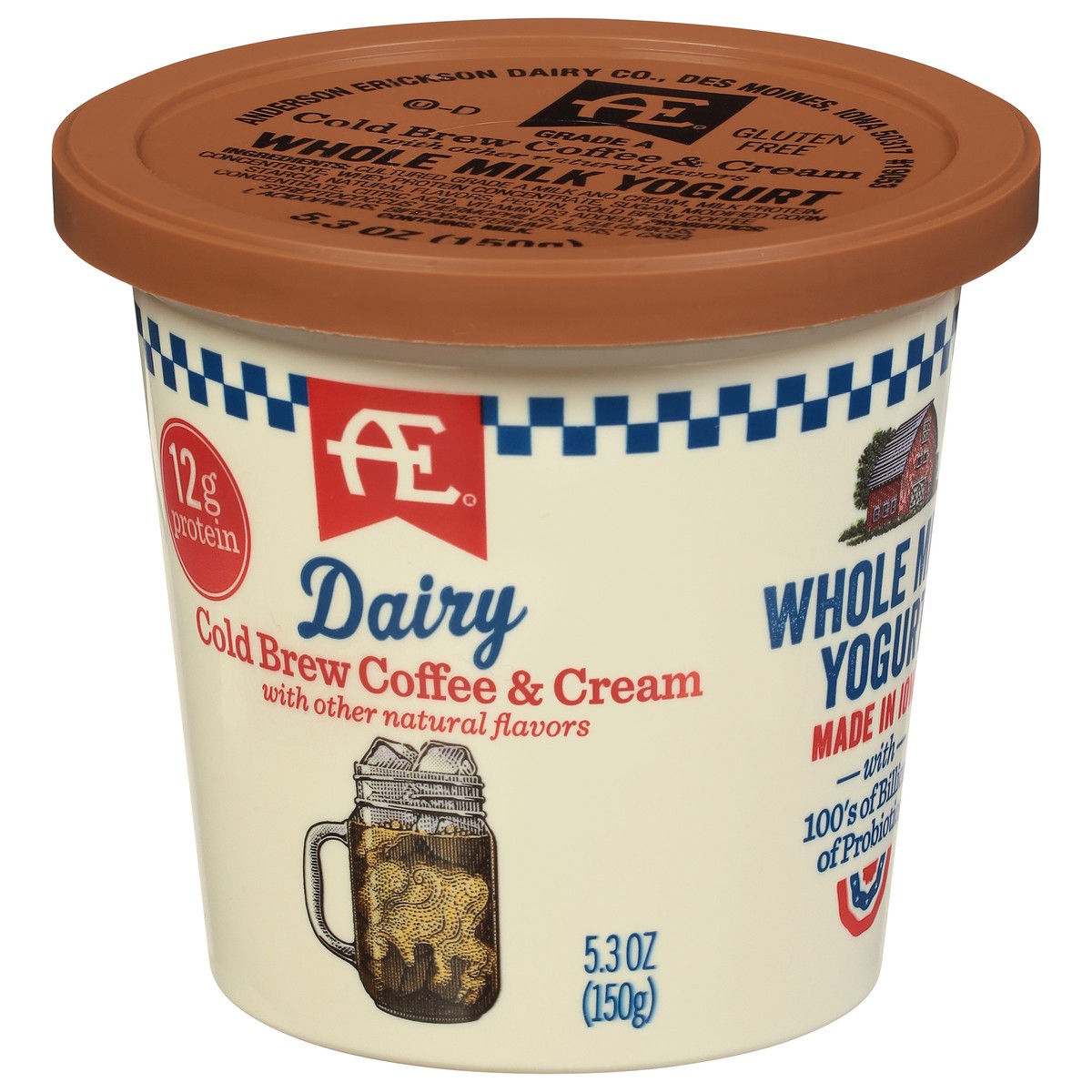 slide 9 of 9, AE Dairy Whole Milk Cold Brew Coffee & Cream Yogurt 5.3 oz, 5.3 oz