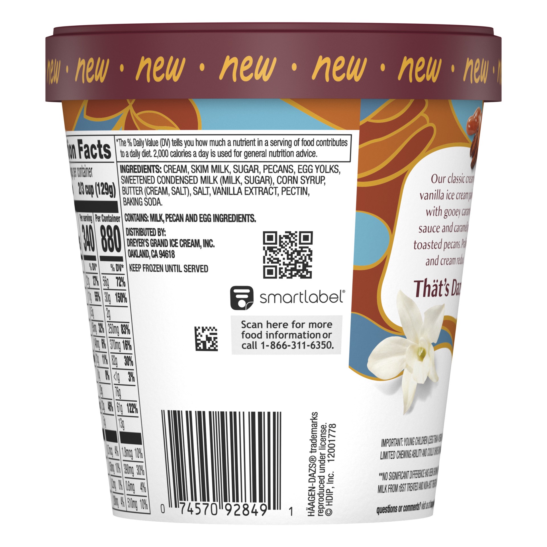 slide 2 of 5, Häagen-Dazs Vanilla Caramel Pecan Ice Cream, 14oz, 14 fl oz