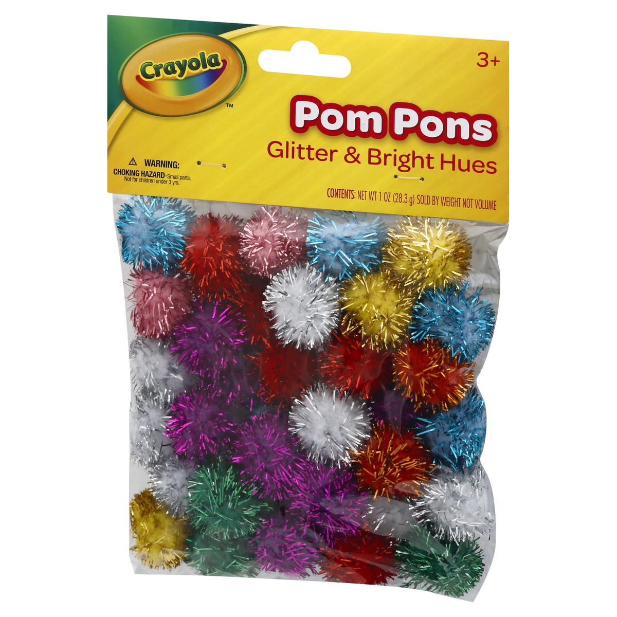 slide 3 of 9, Crayola Glitter & Bright Hues 3+ Pom Pons 1 oz, 1 ct