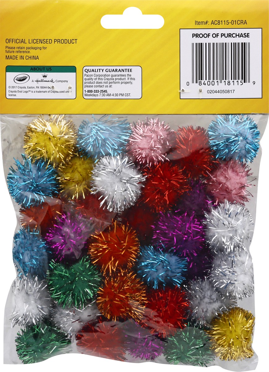 slide 5 of 9, Crayola Glitter & Bright Hues 3+ Pom Pons 1 oz, 1 ct