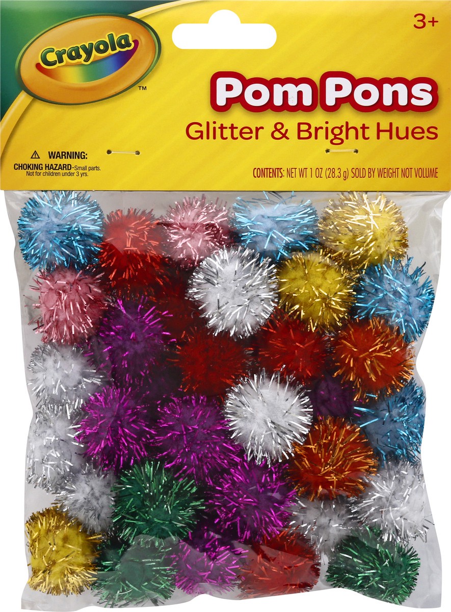 slide 6 of 9, Crayola Glitter & Bright Hues 3+ Pom Pons 1 oz, 1 ct