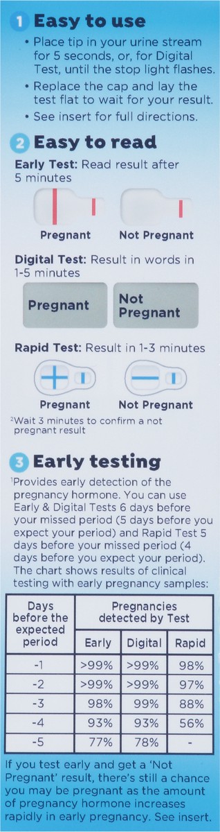 slide 3 of 13, Clearblue Triple Assurance Pregnancy Test Kit, Home Pregnancy Tests, 3 Ways to Test, Results 6 Days Sooner, hCG Hormone Pregnancy Test, Great for Pregnancy Announcement, 3 Ct, 3 ct